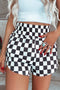 Trendsetter Check Print High Waisted Casual Shorts